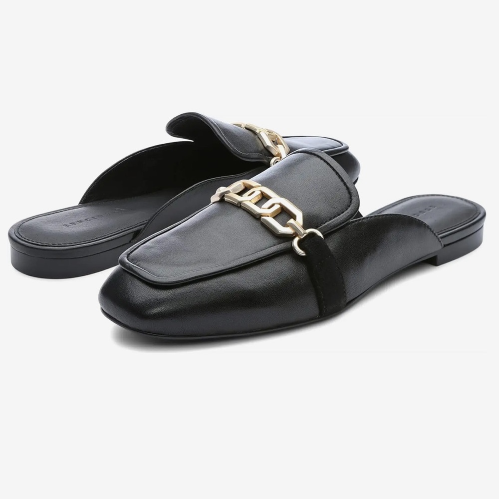 Sanctuary Bigtime Mules in Black and Gold